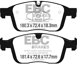 DP62296 Klocki hamulcowe GREENSTUFF EBC Brakes Volvo XC60 T5 XC60 T6 XC60 D3 XC60 D4 XC60 D5