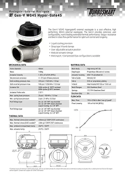 Zawór wastegate Turbosmart TS-0553-1001 WG45 GenV Hypergate 45 7psi