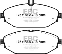 DPX2214 Klocki hamulcowe ULTIMAX2 EBC Brakes Mercedes-Benz CClass W205 C180 CClass W205 C180 TD CClass W205 C200 CClass W205 C200 4Matic CClass W205 C200 TD CClass W205 C250 CClass W205 C250