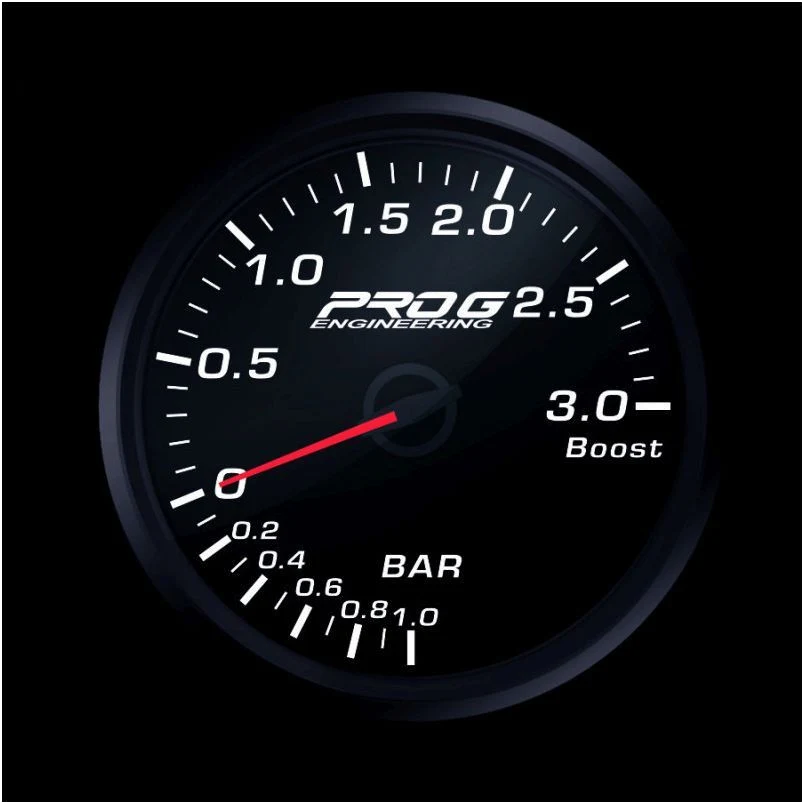 Wskaźnik Pro G Race Series RC, doładowania Boost 3 Bar WHITE 52mm