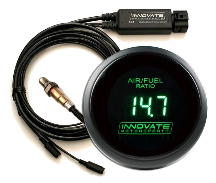 Zestaw LC-2 z zegarem DB Green, Innovate 3873 - Zielone podświetlanie, sonda szerokopasmowa AFR
