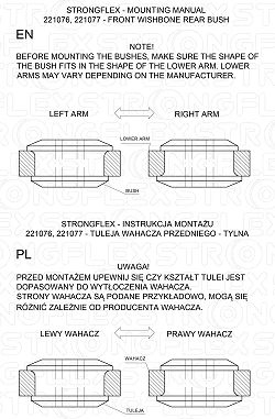 221076A: Tuleja wahacza przedniego tylna SPORT