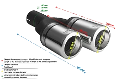 Uniwersalna końcówka tłumika okrągła 80mm długość 200/180mm średnica montażowa 60mm - N2-07-1L/60