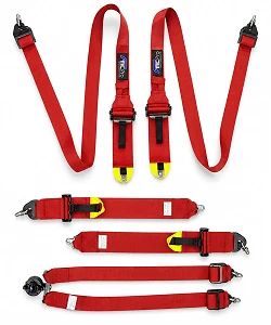 Pasy sportowe pod HANS FMIC.Pro FIA 2031 8853-2016 6-punktowe (2+3)"x 3" Czerwone