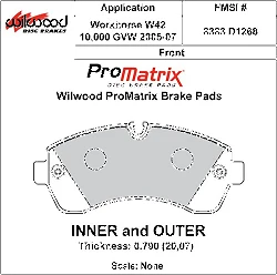 Klocki hamulcowe Wilwood 150-D1268K PM ProMatrix D1268 Street Performance Racing Pads .79