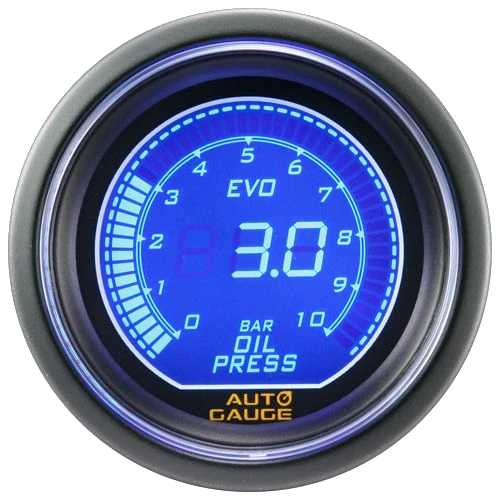 Auto Gauge 52mm - Cyfrowy wskaźnik ciśnienia oleju z elektrycznym czujnikiem