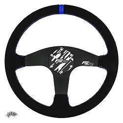 Kierownica sportowa FMIC.Pro Classic zamszowa 350mm odsadzenie 33mm niebieska