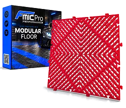 Podłoga modułowa panelowa FMIC.Pro do garażu warsztatu 40x40cm 20mm Czerwony