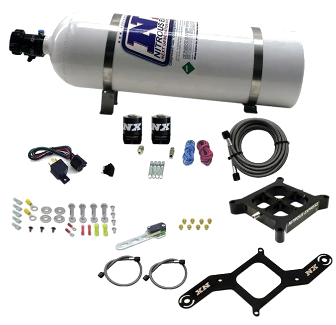4150 Billet Crossbar Plate System Single Stage 50-300Hp with 15Lb Bottle Nitrous Express NX 63040-15