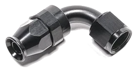 AN8 Hose End 90 Degree PTFE Black Radium Engineering