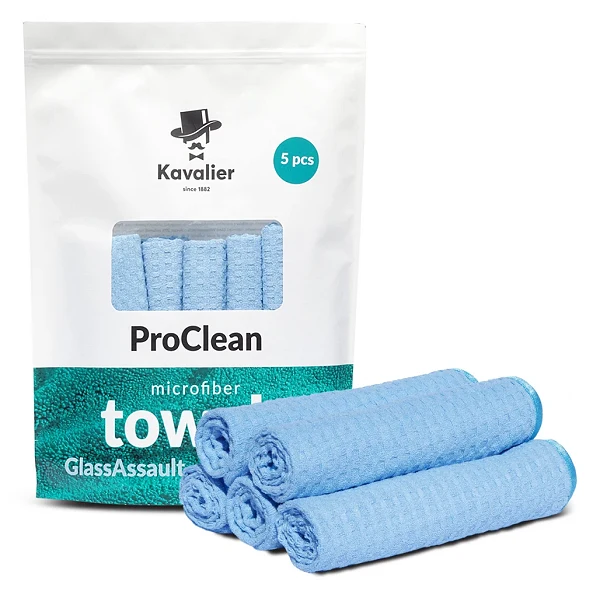 KAVALIER ProClean Microfiber Towel - GlassAssault Perfect Glass Polisher 5pack