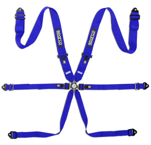 Pasy bezpieczeństwa Sparco BRN0054B0.B Competition H-3 6 punktowe FIA 8853-2016 niebieski - BRN0054B0.B