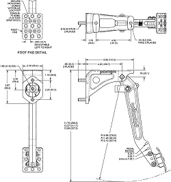 Wilwood 340-16381 Swing Mount Clutch / Brake Pedal 6.25-7:1 Single M/C