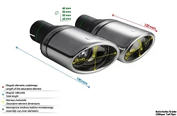 Uniwersalna końcówka tłumika owalna 120×80mm długość 120mm średnica montażowa 50mm - N1-27P/50
