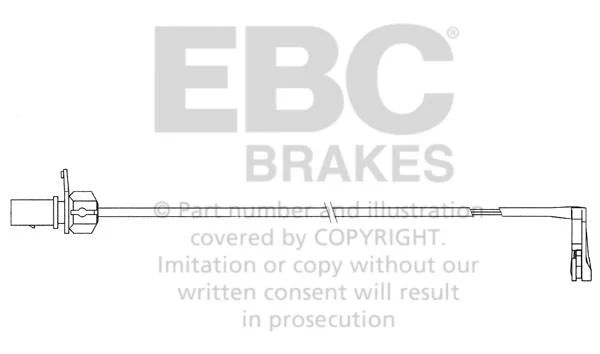 EFA156 Czujnik zużycia klocków hamulcowych EBC Brakes Audi A6 C7/4G A6 quattro C7/4G A6 quattro Avant C7/4G A6 allroad quattro C7 A7 4G8 A7 quattro 4G8 A8 D4/4H A8 quattro D4/4H RS4 B8 RS5 B