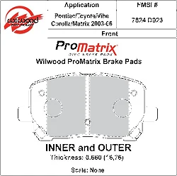 Klocki hamulcowe Wilwood 150-D0923K PM ProMatrix D923 Street Performance Racing Pads .66