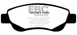 DP41597R Klocki hamulcowe YELLOWSTUFF EBC Brakes Citroen C1 Peugeot 107 108 Toyota Aygo