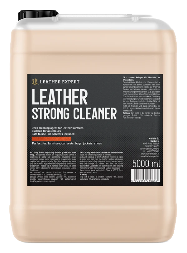 Leather Expert Leather Strong Cleaner silny środek do czyszczenia mocno zabrudzonej skóry gładkiej  5000ml 5l