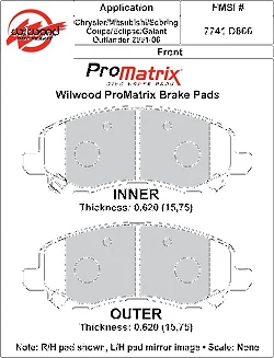 Klocki hamulcowe Wilwood 150-D0866K PM ProMatrix D866 Street Performance Racing Pads .62