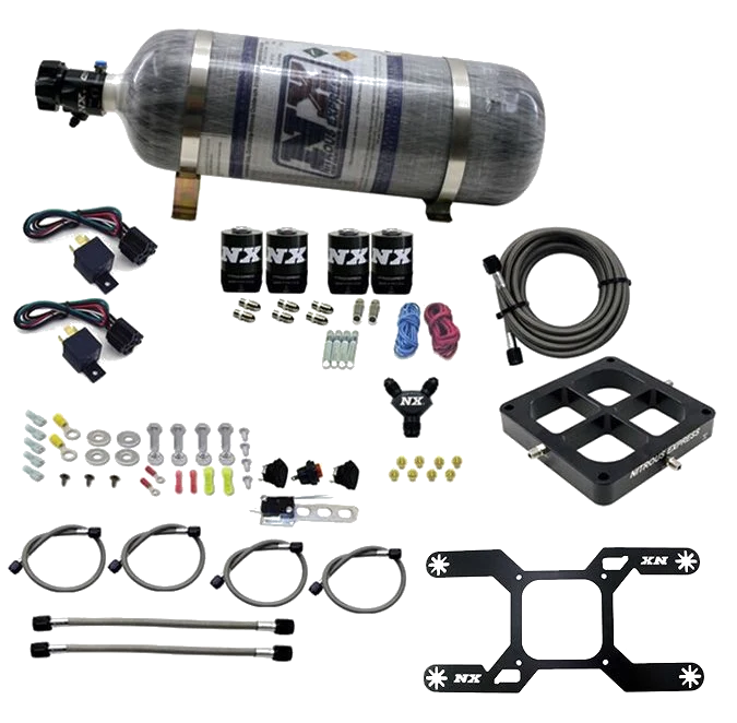 4500 Billet Crossbar Plate System Dual Stage 100-1000Hp with 12Lb Carbon Bottle Nitrous Express NX 66047-12