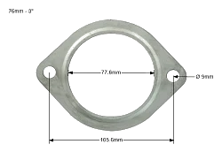 Uszczelka wydechu 76mm – 3” - 2 otwory nierdzewna