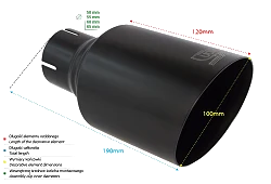 Uniwersalna końcówka tłumika okrągła 100mm długość 120mm średnica montażowa 65mm - NBL1-101*/65