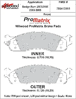 Klocki hamulcowe Wilwood 150-D0965K PM ProMatrix D965 Street Performance Racing Pads .72