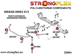 281207B: Tuleja stabilizatora przedniego Nissan 100NX - 281207B_19mm