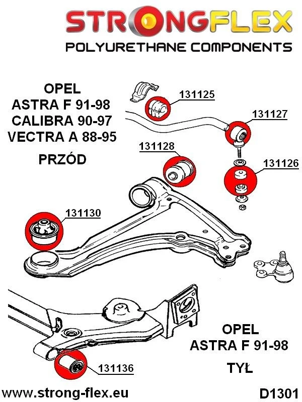 131126B: Tulejka łącznika stabilizatora przekładka Opel Ascona B