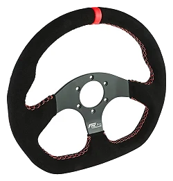 Kierownica sportowa FMIC.Pro D-Shape zamszowa 325mm odsadzenie 42mm czerwona
