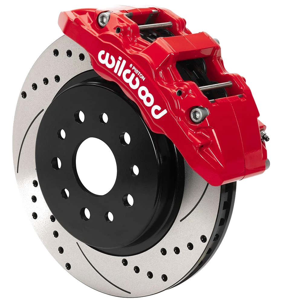 Wilwood 140-17275-DR AERO6-DM Direct-Mount Truck Front Brake Kit 13.38 Drilled Red for Jeep