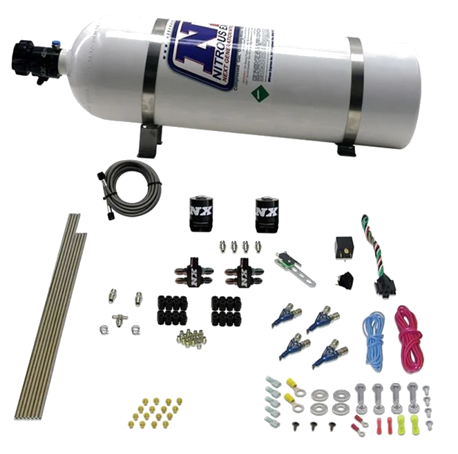 4-Cyl Direct Port Nitrous System EFI Gasoline (100-150-250Hp) 15LB Nitrous Express NX 80004EFI-15