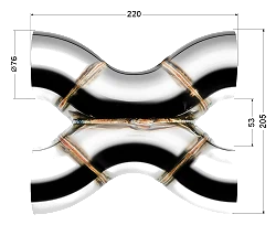 Spawany X-Pipe FMIC.Pro 76mm stal nierdzewna 304