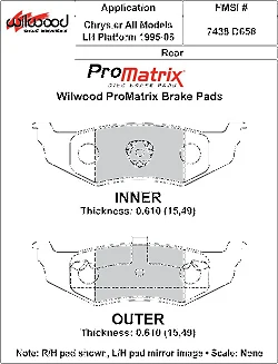 Klocki hamulcowe Wilwood 150-10-D0658K BP-10 D658 Street Performance Racing Pads .61