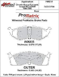 Klocki hamulcowe Wilwood 150-D0730K PM ProMatrix D730 Street Performance Racing Pads .67