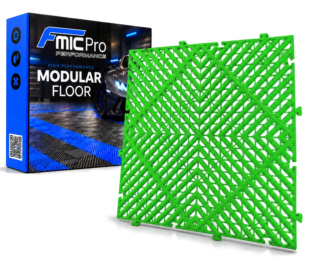 Podłoga modułowa panelowa FMIC.Pro do garażu warsztatu 40x40cm 20mm Zielony