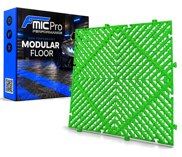 Podłoga modułowa panelowa FMIC.Pro do garażu warsztatu 40x40cm 20mm Zielony