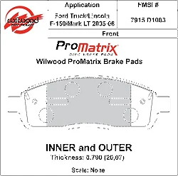 Klocki hamulcowe Wilwood 150-D1083K PM ProMatrix D1083 Street Performance Racing Pads .79