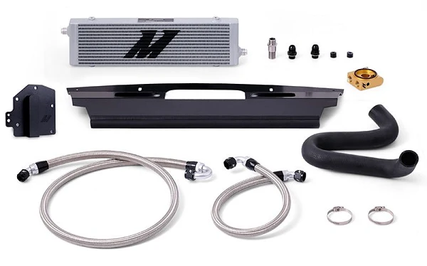 Zestaw chłodnica oleju z termostatem Mishimoto Ford Mustang Ecoboost RHD 2015-2017 Srebrna