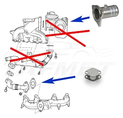 Zamiennik zaworu EGR VW Seat Skoda Audi z silnikami 1.9 2.0 TDI AXR BKC BKD AZV BXF - EGR_04A/ZU