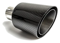 Uniwersalna końcówka tłumika okrągła 90mm długość 105mm średnica montażowa 55mm - N1-90CF/55
