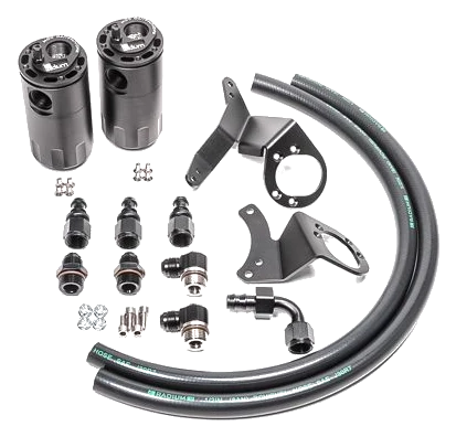 Dual Catch Can Kit for Ford Mustang GT 11-14 Fluid Lock Radium Engineering