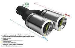 Uniwersalna końcówka tłumika okrągła 80mm długość 200mm średnica montażowa 45mm - N2-07-2/45
