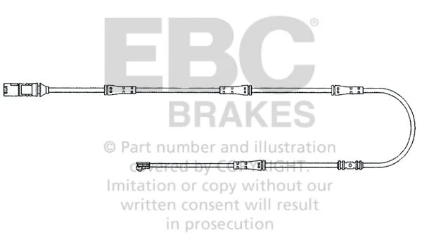 EFA159 Czujnik zużycia klocków hamulcowych EBC Brakes BMW 5 Series F10 518 5 Series F10 520 5 Series F10 523 5 Series F10 525 5 Series F10 528 5 Series F10 530 5 Series F10 535 5 Series F10