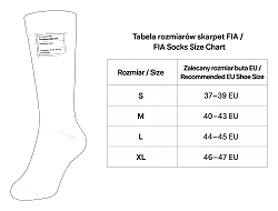 Skarpety rajdowe ognioodporne FMIC.Pro czarne FIA 2036 8856-2018 rozmiar XL 46-47
