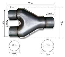Y-pipe 63-57mm