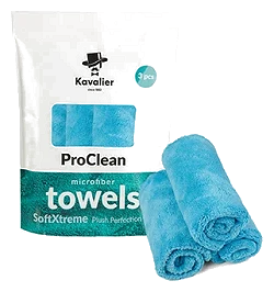 KAVALIER ProClean Microfiber Towel - SoftExtreme Plush Perfection 500 Blue 3pack