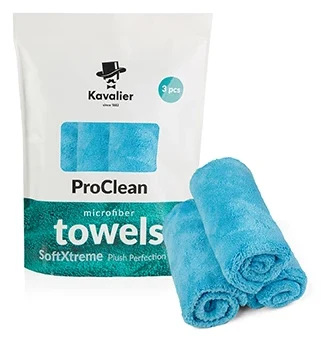 KAVALIER ProClean Microfiber Towel - SoftExtreme Plush Perfection 500 Blue 3pack