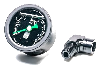 Fuel Pressure Gauge with 90 Deg Adapter Radium Engineering