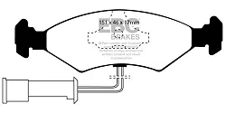 DP389 Klocki hamulcowe ULTIMAX2 EBC Brakes Ford Escort Mk3 Fiesta Mk3 Orion Sierra GINETTA G32 QUANTUM Xtreme Escort Mk3 GL Escort Mk3 Ghia Escort Mk3 RS Escort Mk3 XR3 Escort Mk3 XR3i Fiest
